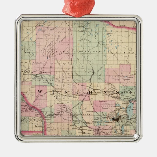 Ornamento De Metal Wisconsin 3 (Frente)