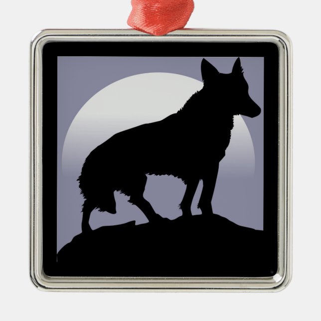 ORNAMENTO DE METAL WOLF SILHOUETTE (Frente)
