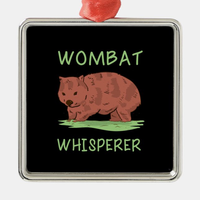 Ornamento De Metal Wombat Whisperer (Frente)