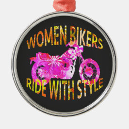 Ornamento De Metal Women Bikers Ride With Style motorcycle batik
