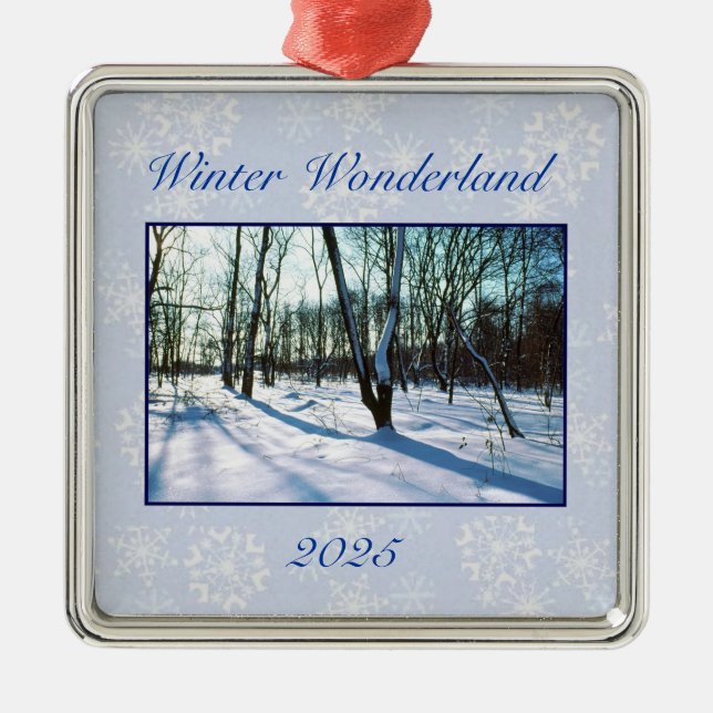 Ornamento De Metal "Wonderland de inverno" 2025 Ornament (Frente)
