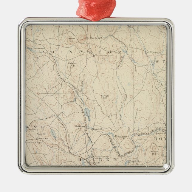 Ornamento De Metal Worcester, Massachusetts (Frente)