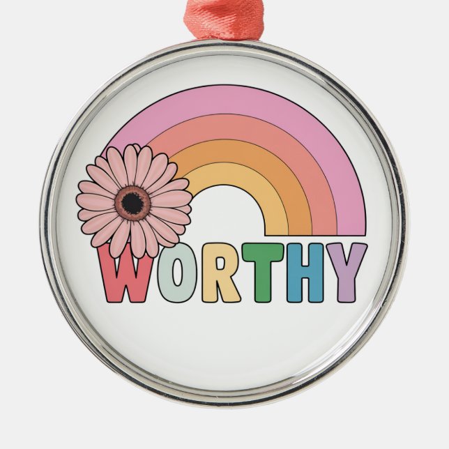 Ornamento De Metal Worthy Rainbow Bloom (Frente)
