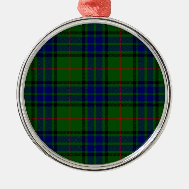 Ornamento De Metal Xadrez azul-tartan Lauder (Frente)