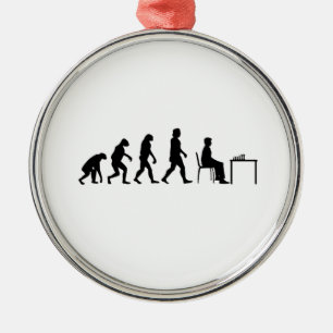 Ornamento De Metal Xadrez - Evolução do Jogador de Xadrez
