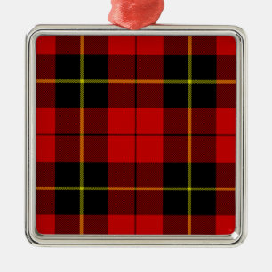 Ornamento De Metal Xadrez preto Wallace Tartan