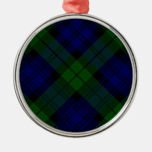 Ornamento De Metal xadrez verde azul de tartan Black Watch