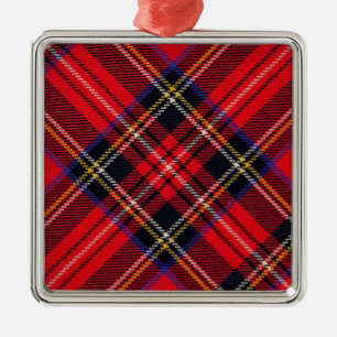 Ornamento De Metal Xadrez vermelha de Stewart tartan