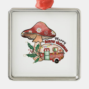 Ornamento De Metal Xmas Gift Feliz Camper Xmas