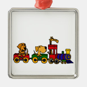 Ornamento De Metal XX- cães em uns desenhos animados do trem