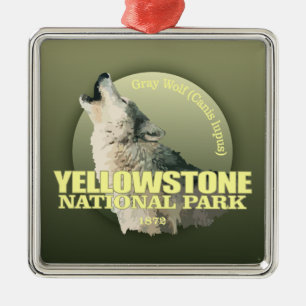 Ornamento De Metal Yellowstone NP (Lobo Cinza) WT