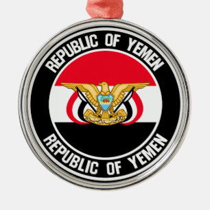Ornamento De Metal Yemen Round Emblem