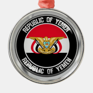 Ornamento De Metal Yemen Round Emblem