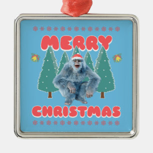 Ornamento De Metal Yeti Engraçado - Feliz Natal