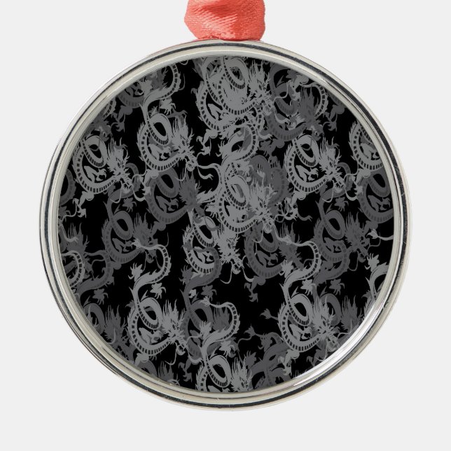 Ornamento De Metal Ying Yang Dragon Chinês (Frente)