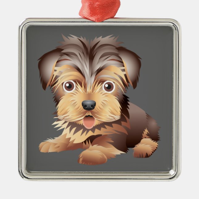 Ornamento De Metal Yorkshire Terrier Ornament (Frente)