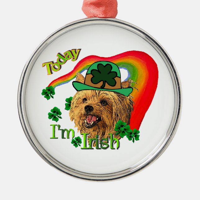 Ornamento De Metal Yorkshire Terrier St Patricks (Frente)