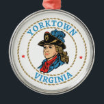 Ornamento De Metal Yorktown Virginia Colonial<br><div class="desc">Uma das oito ações originais formadas na Virgínia Colonial em 1682,  Yorktown foi fundada como York. O site é hoje conhecido como um dos três sítios do Triângulo Histórico,  com Williamsburg e Jamestown formando os outros dois pontos do triângulo e os três ligados pelo Parkway Colonial.</div>