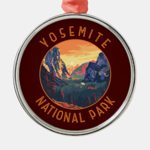 Ornamento De Metal Yosemite Sunset National Park Retroafogado