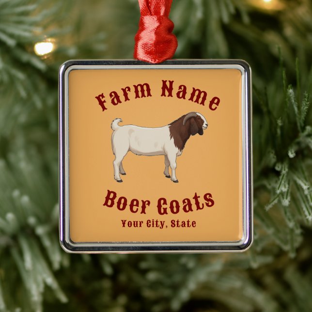 Ornamento De Metal Your Farm Boer Goats (Árvore)