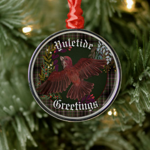 Ornamento De Metal Yuletide Saudações Purple Finch