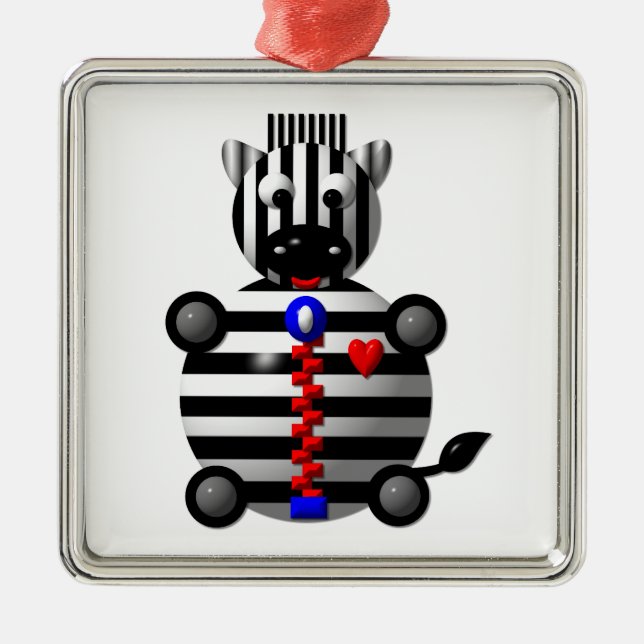 Ornamento De Metal Zebra com Zipper (Frente)
