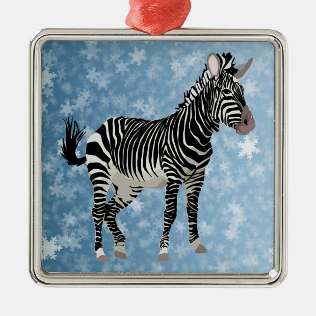 Ornamento De Metal zebra natal (Frente)