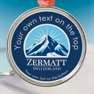 Ornamento De Metal Zermatt Suíça medalha de montanha de esqui