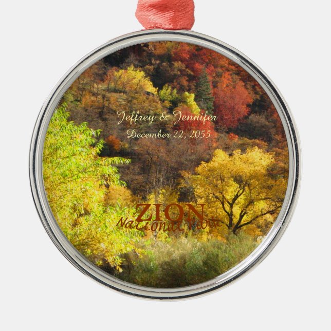 Ornamento De Metal Zion National Park, Autumn, Ornament (Frente)