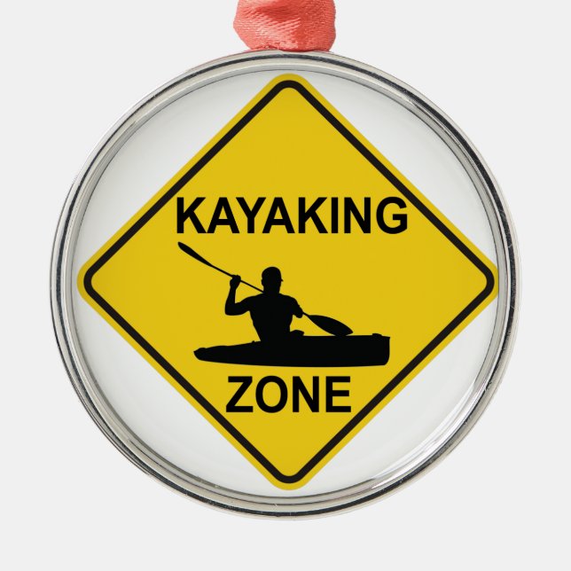 Ornamento De Metal Zona Kayaking (Frente)