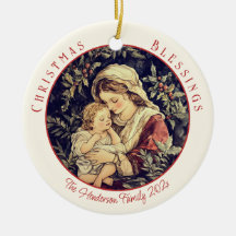 Ornamento de Natais vintages da Madonna Child