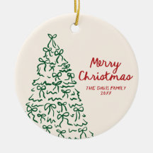 Ornamento de Natal de Feliz Desenho Personalizado