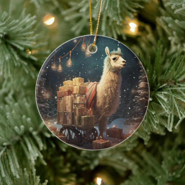 Ornamento de Natal de Llama, Presente de Pet Lover (Árvore)