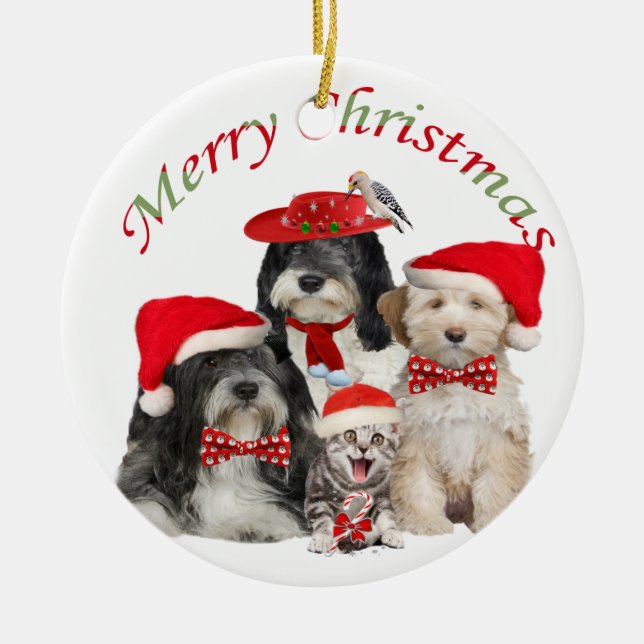 Ornamento de Natal do Tibetano Terrier (Frente)