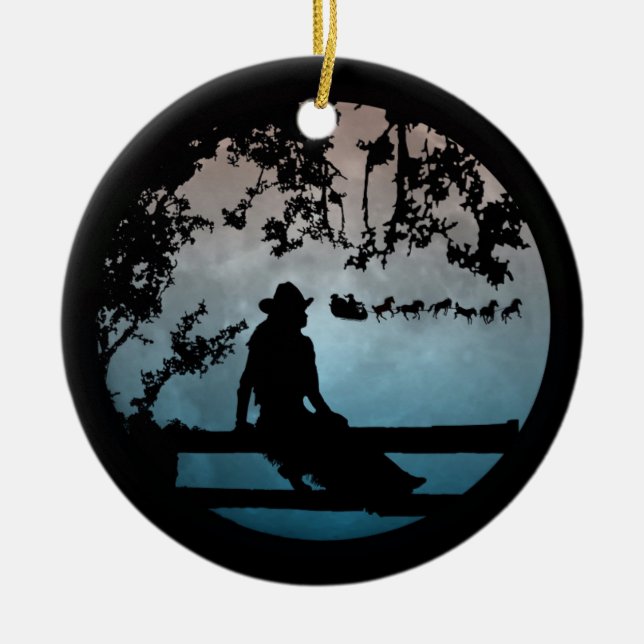 Ornamento de Natal para Cavalo Ocidental do País (Frente)