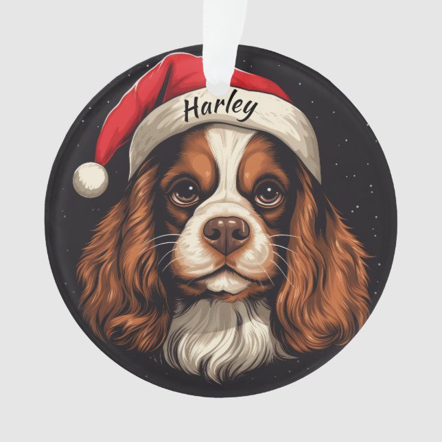 Ornamento de Natal Personalizado Rei Charles Caval (Frente)
