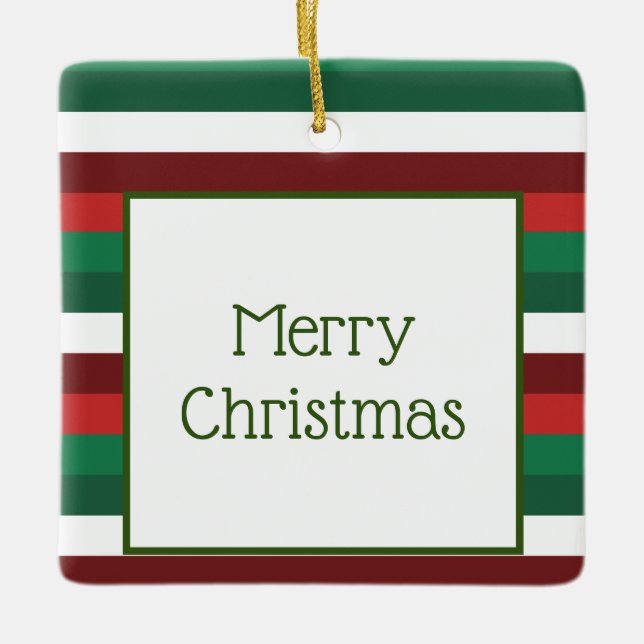 Ornamento de Natal Vermelho e Verde (Frente)