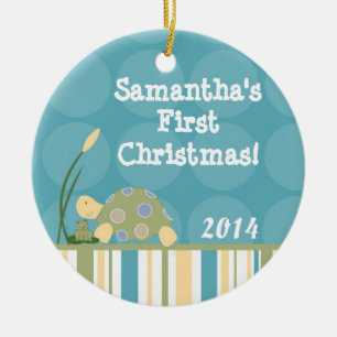 Ornamento de Nome Personalizado do Lago Sunny Turt