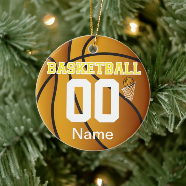 Ornamento de Número de Basquete Personalizado Amar (Árvore)