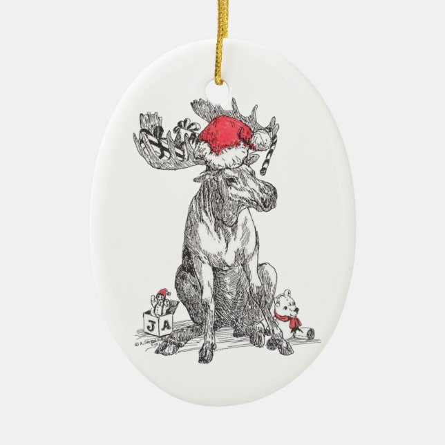 Ornamento de Oval de Natal Whimsical Alaska (Frente)