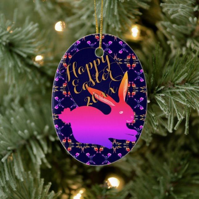 Ornamento De Ovos Patternados Por Rosa Da Páscoa (Árvore)