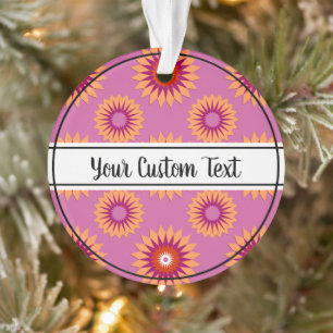 Ornamento de padrão de flores rosa do orgulho lésb