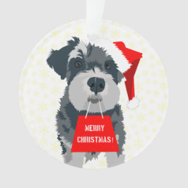 Ornamento de Papai Noel de Natal Mini Schnauzer