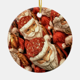 Ornamento de Papais noeis de madeira