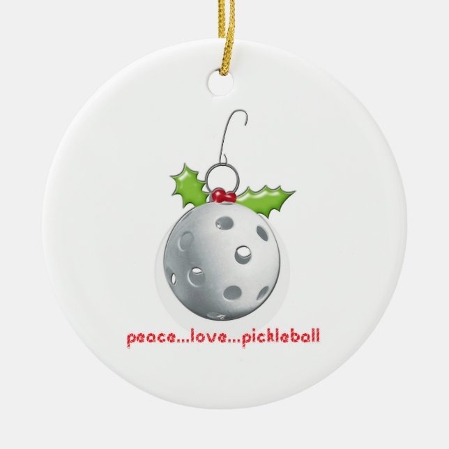 ornamento de paz de Pickleball de Natal (Frente)