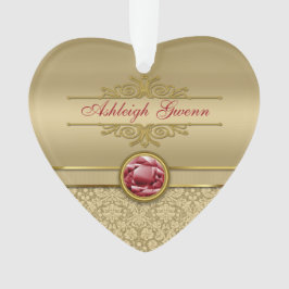 Ornamento De pedra preciosa vermelha escura do rubi do falso