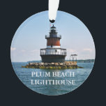 Ornamento de Plum Beach Lighthouse Rhode Island<br><div class="desc">Enfeites de natal de Plum Beach Lighthouse Rhode Island</div>