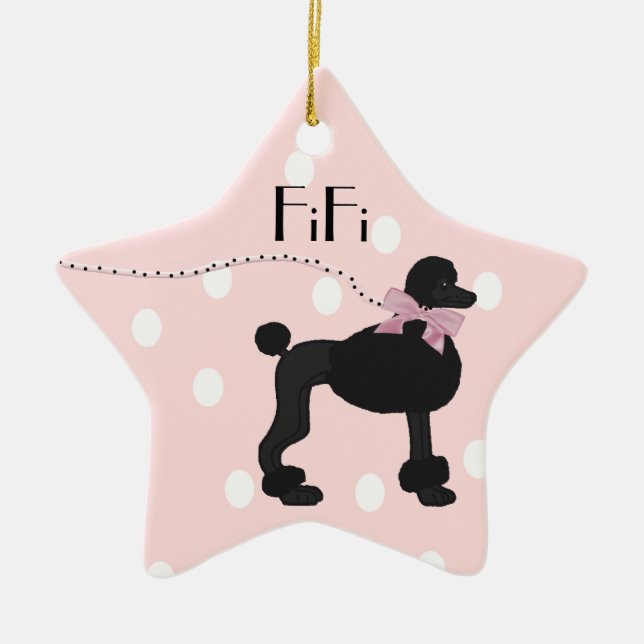 Ornamento de Poodle Personalizado (Frente)