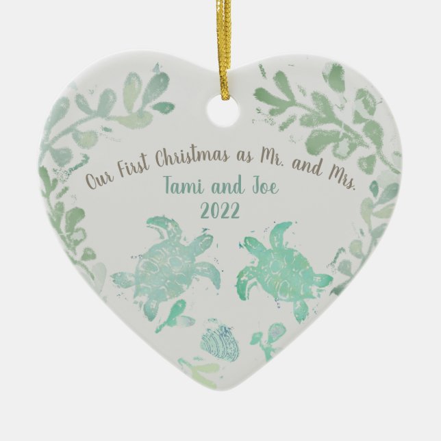 Ornamento de Praia Costeira de Tartaruga do Mar de (Frente)