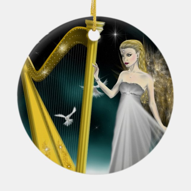 Ornamento de prata e Dourado do círculo do anjo (Traseira)